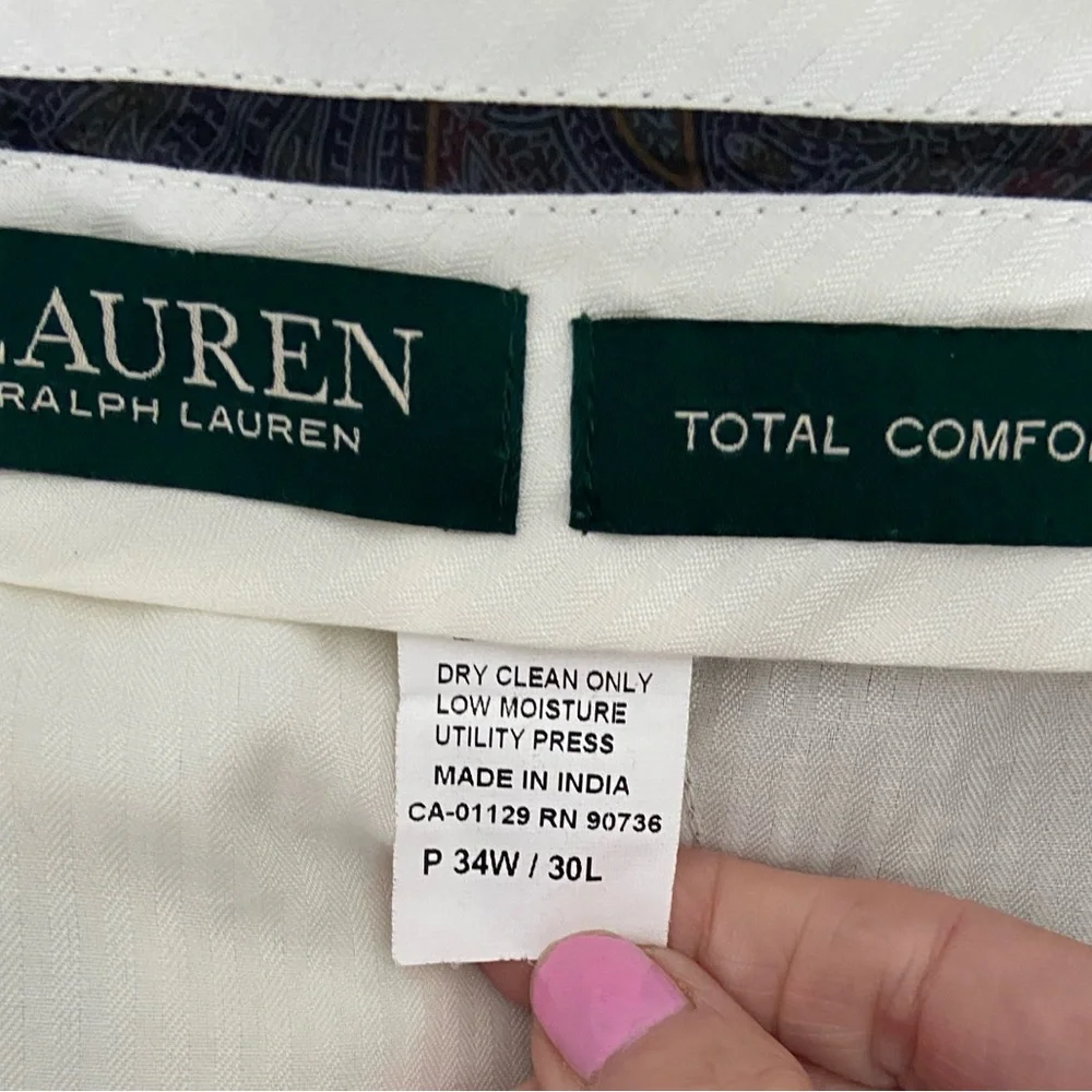 Ralph Lauren Men's Tan Dress Pants Total Comfort 34W 30L - Picture 2 of 2